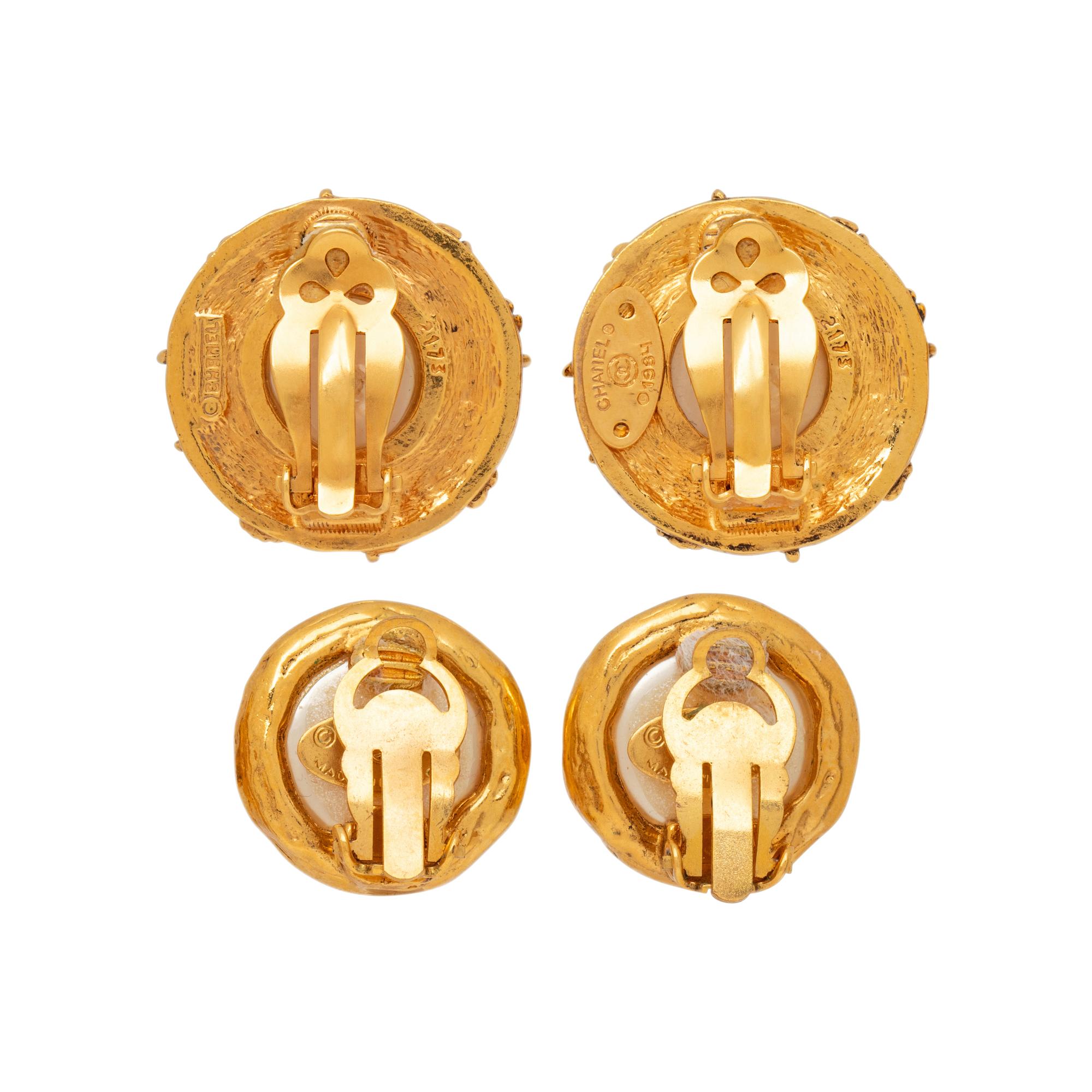 Chanel, Two Pairs of Gripoix Pearl Ear Clips