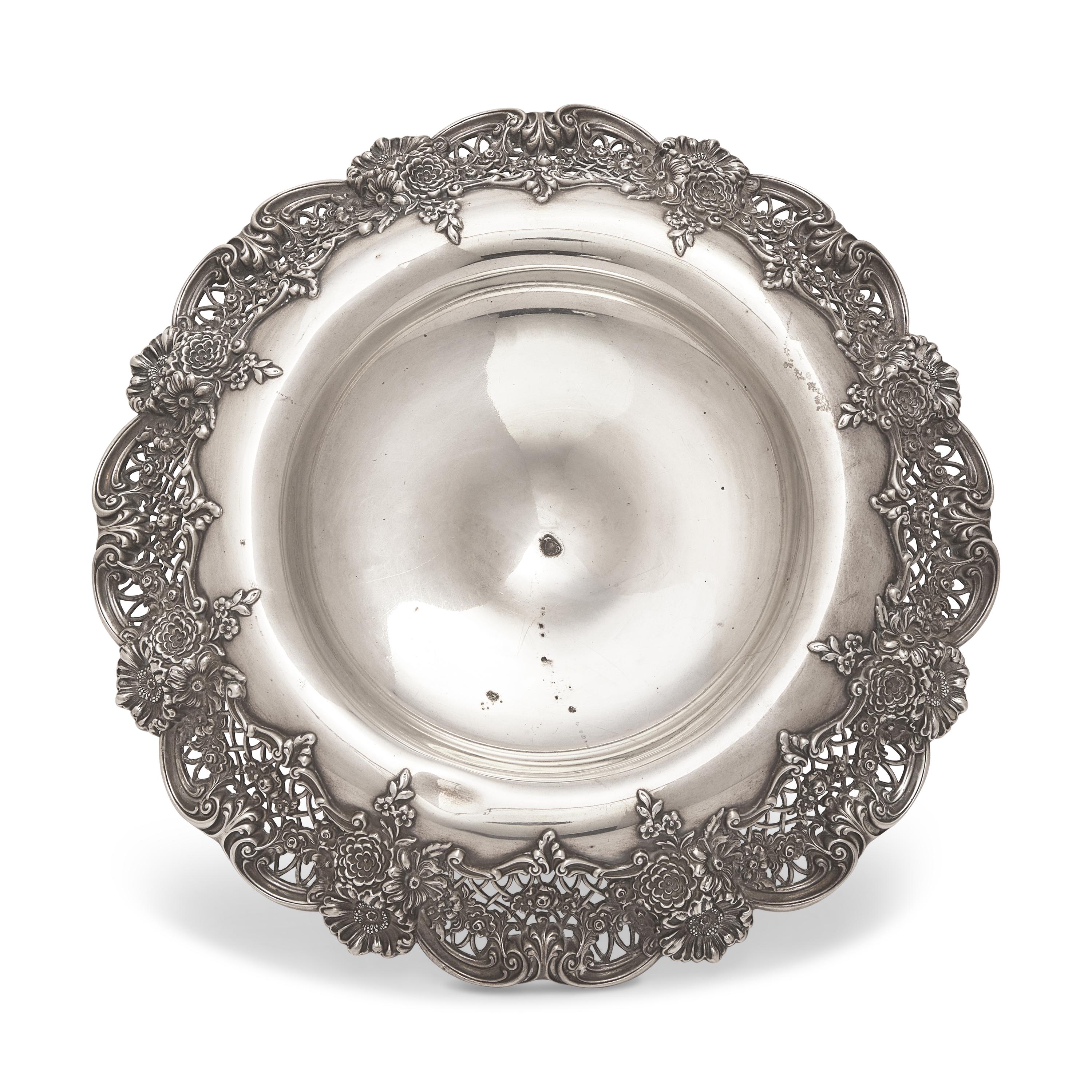 An American Pierced Sterling Silver Cake Stand