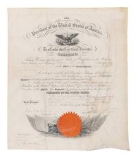 PIERCE, Franklin (1804-1869). Engraved document signed ("Franklin Pierce"), as President, Washington, D. C., 17 October 1855, countersigned by James C. Dobbin, Secretary of the Navy.