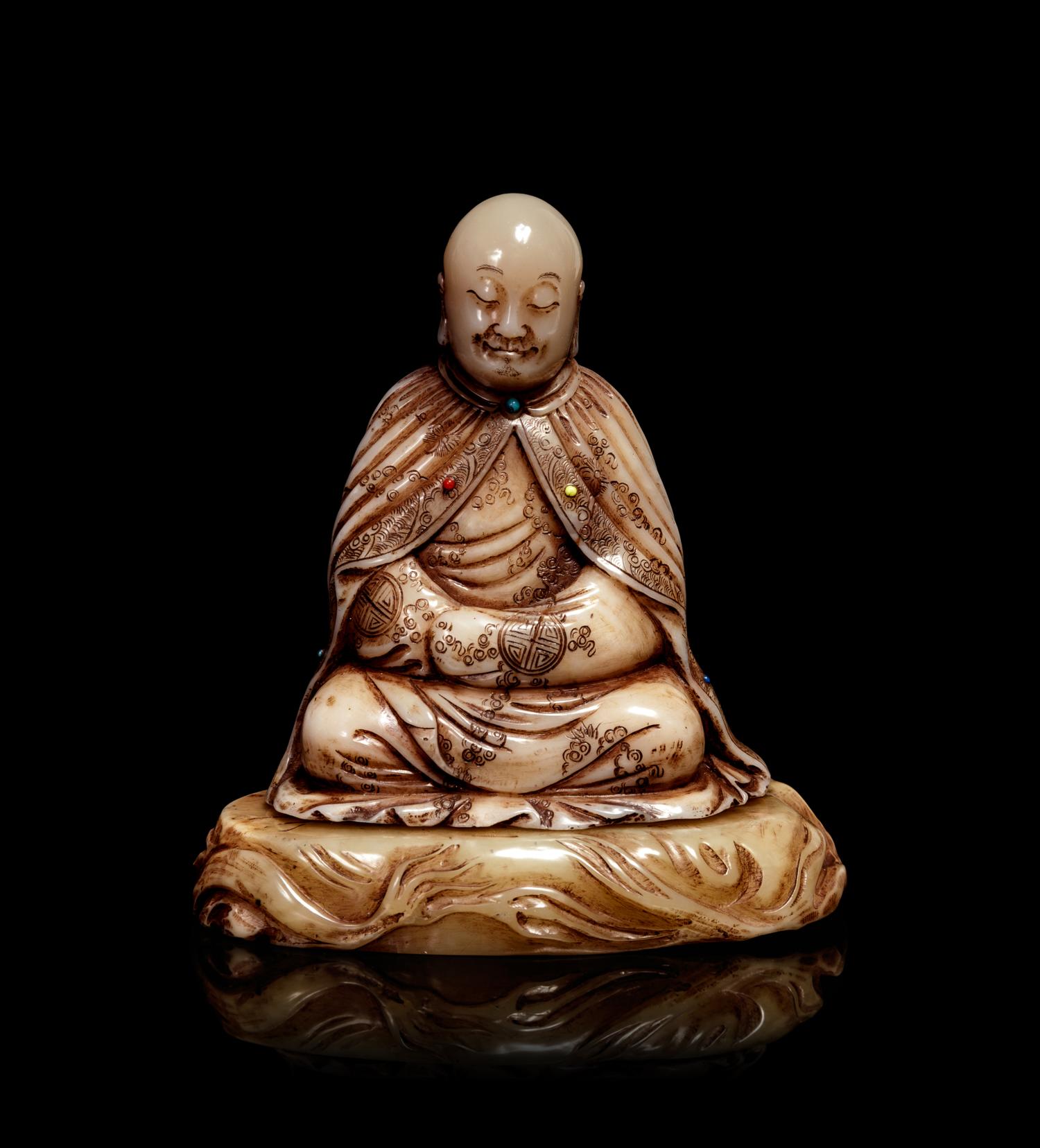 A Chinese Soapstone Carving of Luohan