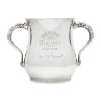 An Aesthetic Movement Sterling Silver Two-Handled Yacht Racing Trophy