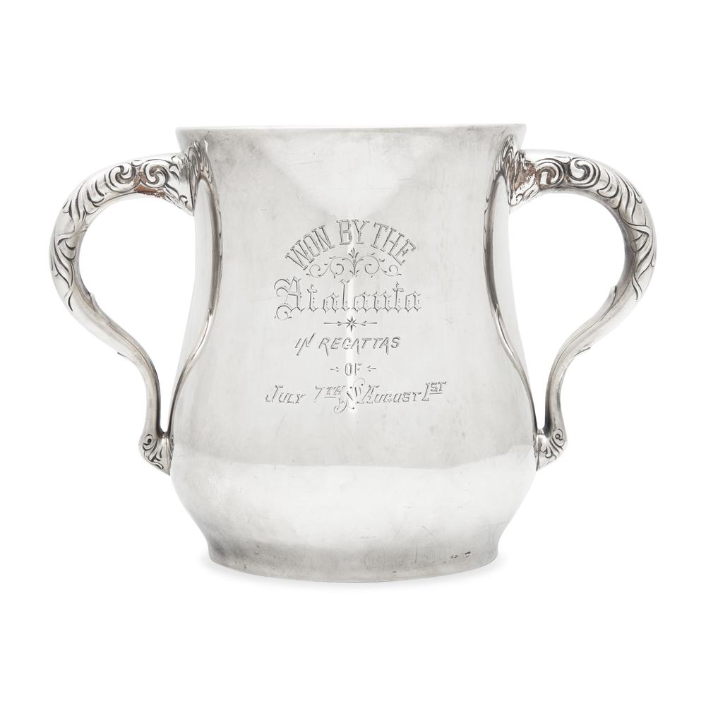 An Aesthetic Movement Sterling Silver Two-Handled Yacht Racing Trophy