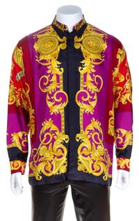 A Gianni Versace Silk Print Shirt, Size 54.