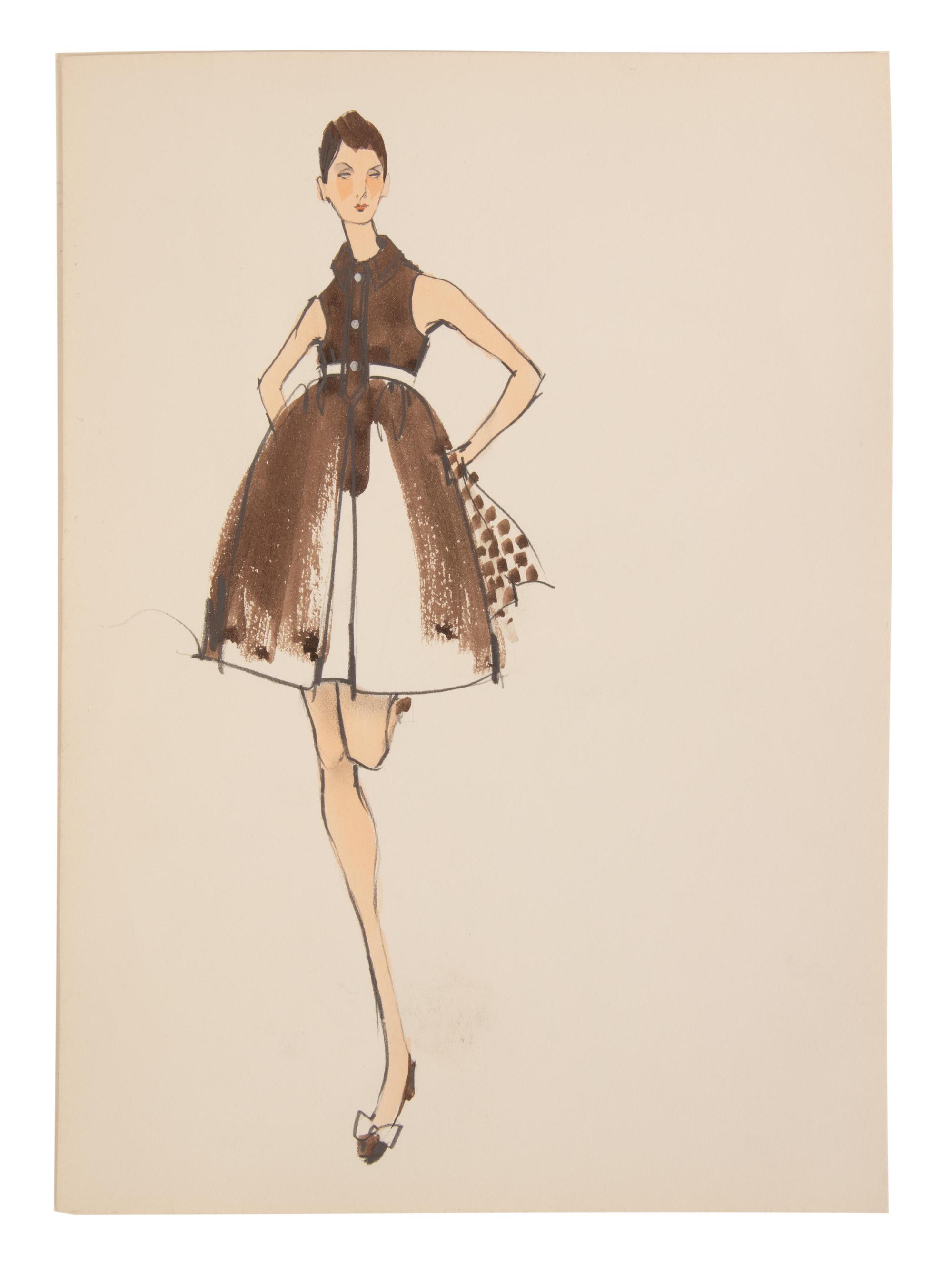 11 Michaele Vollbracht for Geoffrey Beene Fashion Illustrations, Late 1960s