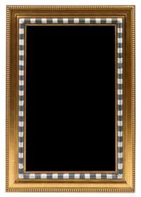 A Gilt and Polychrome Painted Frame 38 x 27 inches.