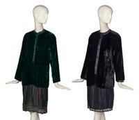 Two Velvet Jackets and Two Dresses by Geoffrey Beene