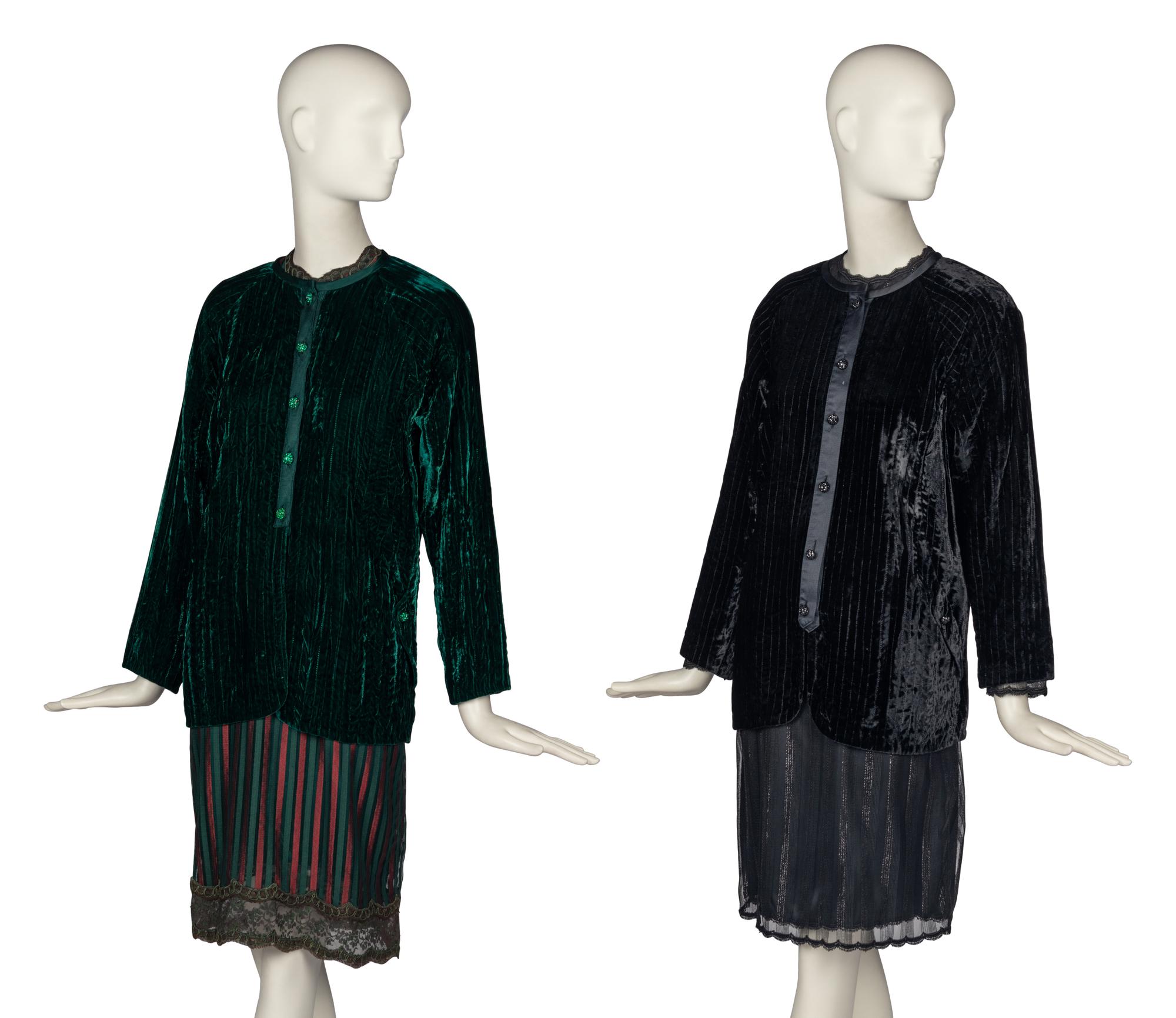 Two Velvet Jackets and Two Dresses by Geoffrey Beene