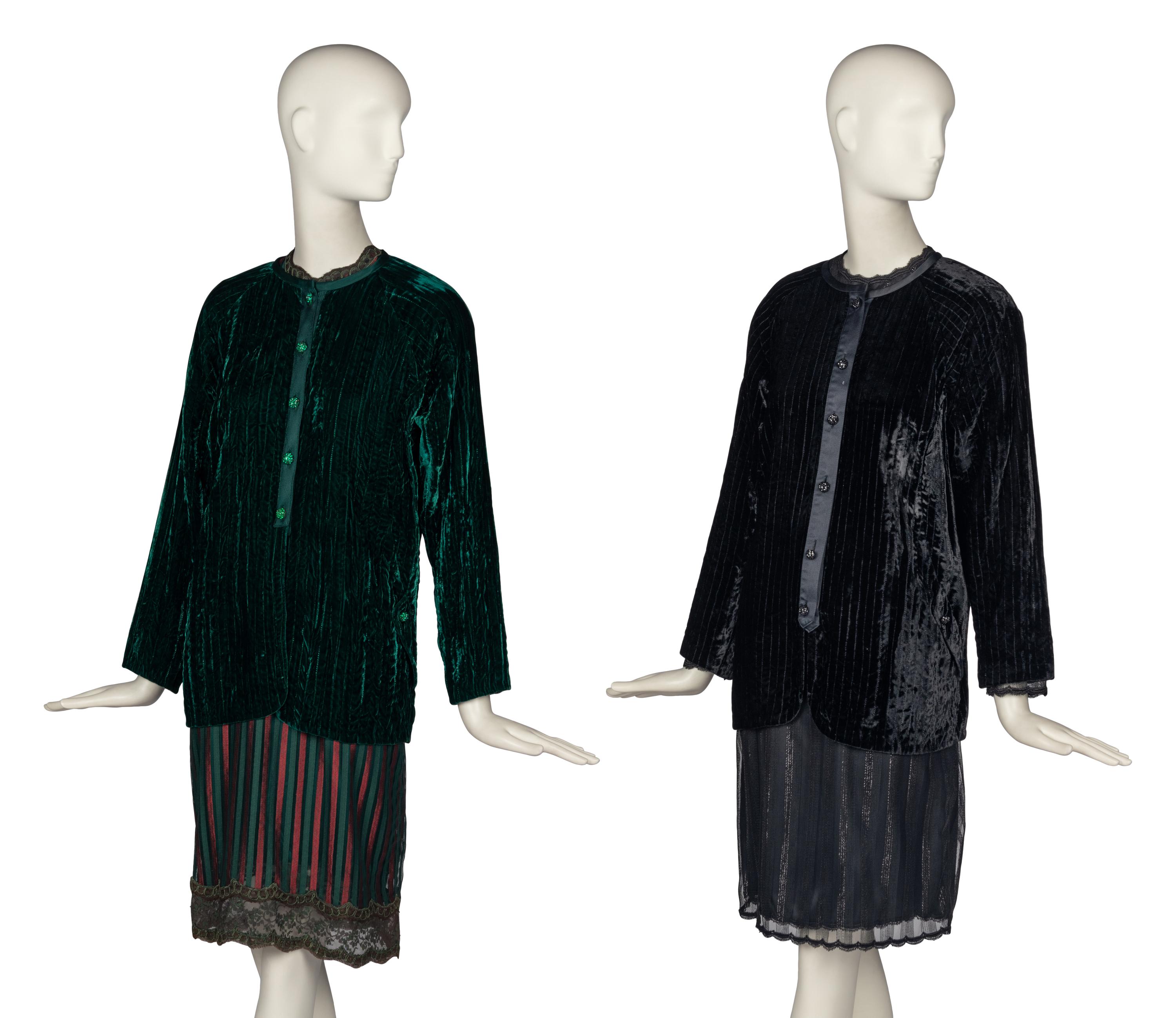Two Velvet Jackets and Two Dresses by Geoffrey Beene