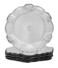A Set of Eleven Gorham Martelé Silver Chargers