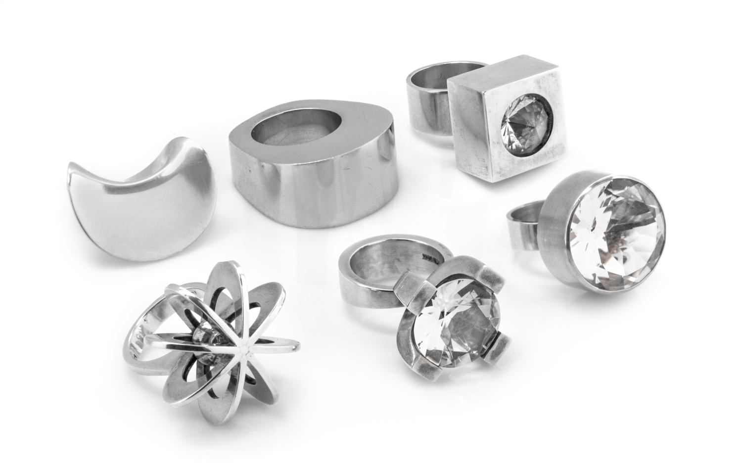 Collection of Six Rings Various Makers Include:
