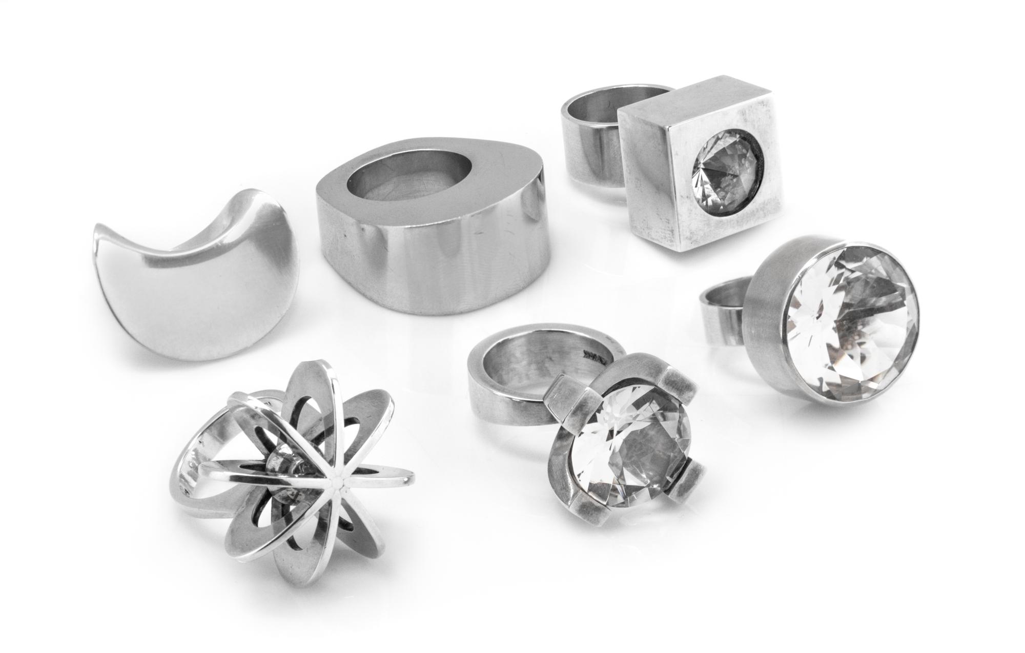 Collection of Six Rings Various Makers Include: