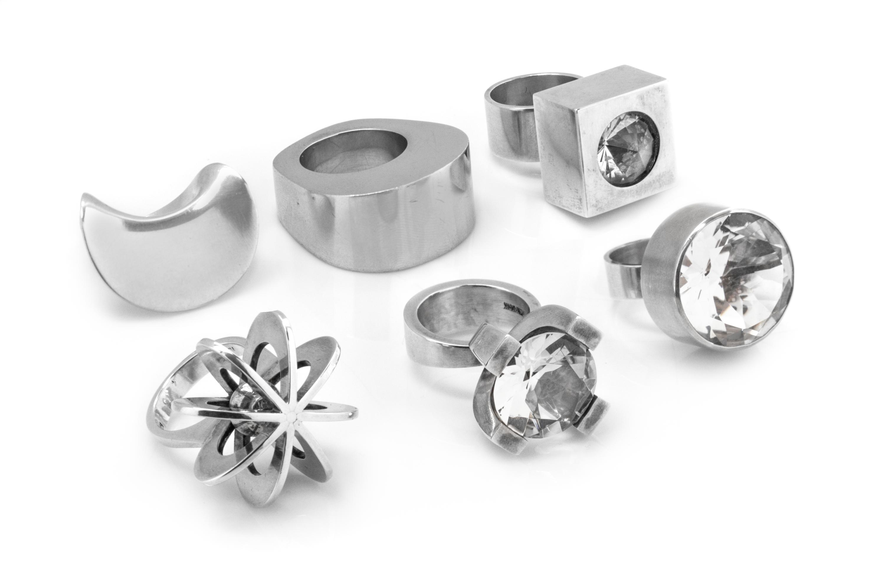 Collection of Six Rings Various Makers Include:
