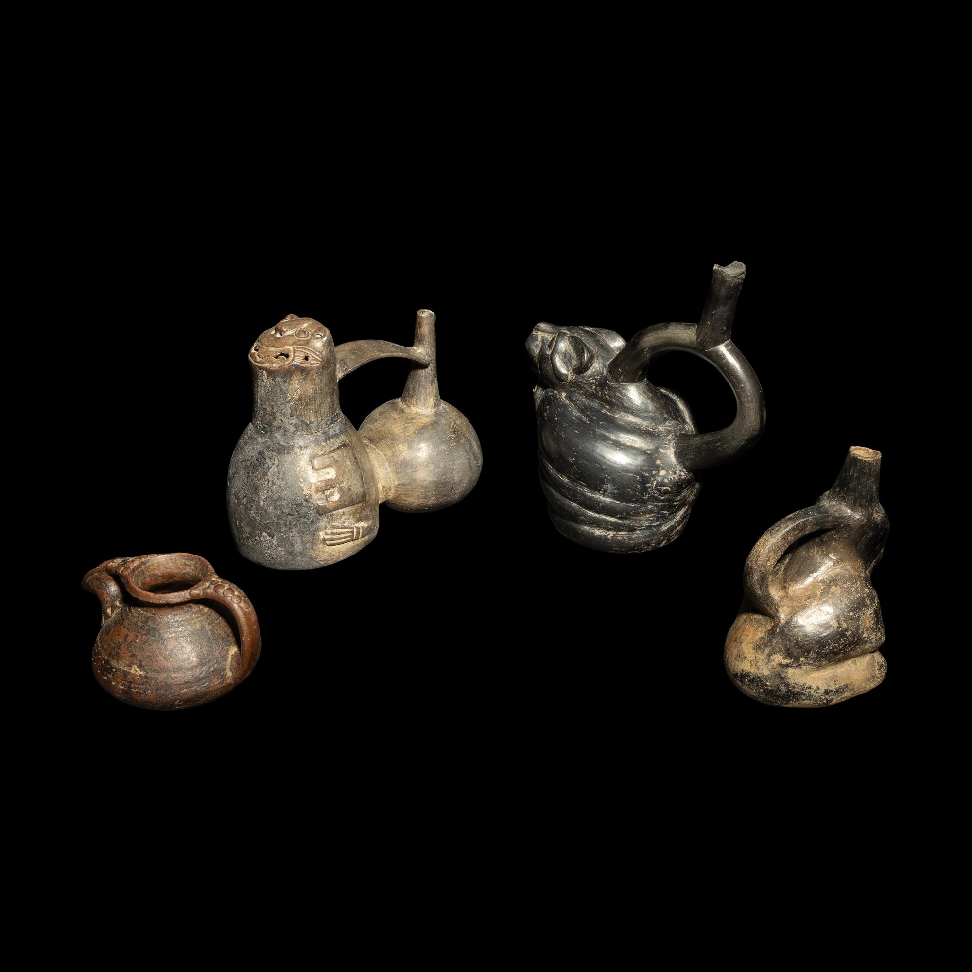 A Group of 3 Pre-Columbian Terracotta Vessels and 1 Terracotta Vessel