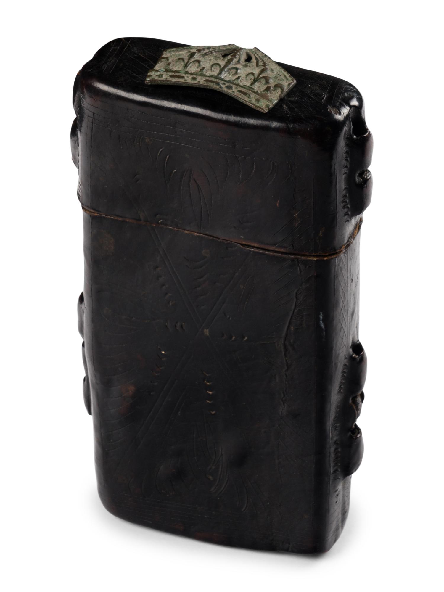 A BOOK BOX Book box, dark brown cuir-ciselé tooled leather [Austria (?), c. 1475-1500]
