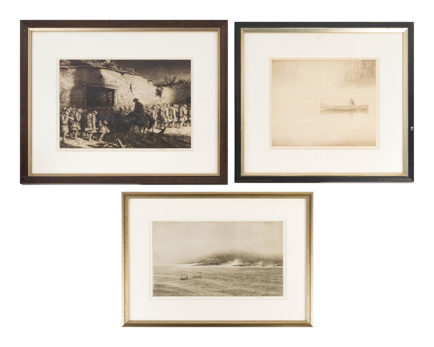 Nine Etchings by Harold Kerr Ebby (American, 1889-1946)