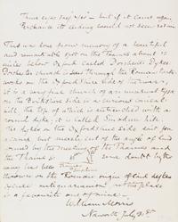 MORRIS, WILLIAM. Autograph manuscript poem, untitled, with MS explanation by author, signed ("William Morris"), Naworth, n.d. [1870]
