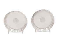 A Pair of Edwardian Silver Coin-Inset Dishes