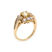 Fancy Intense Yellow Diamond and Diamond Ring