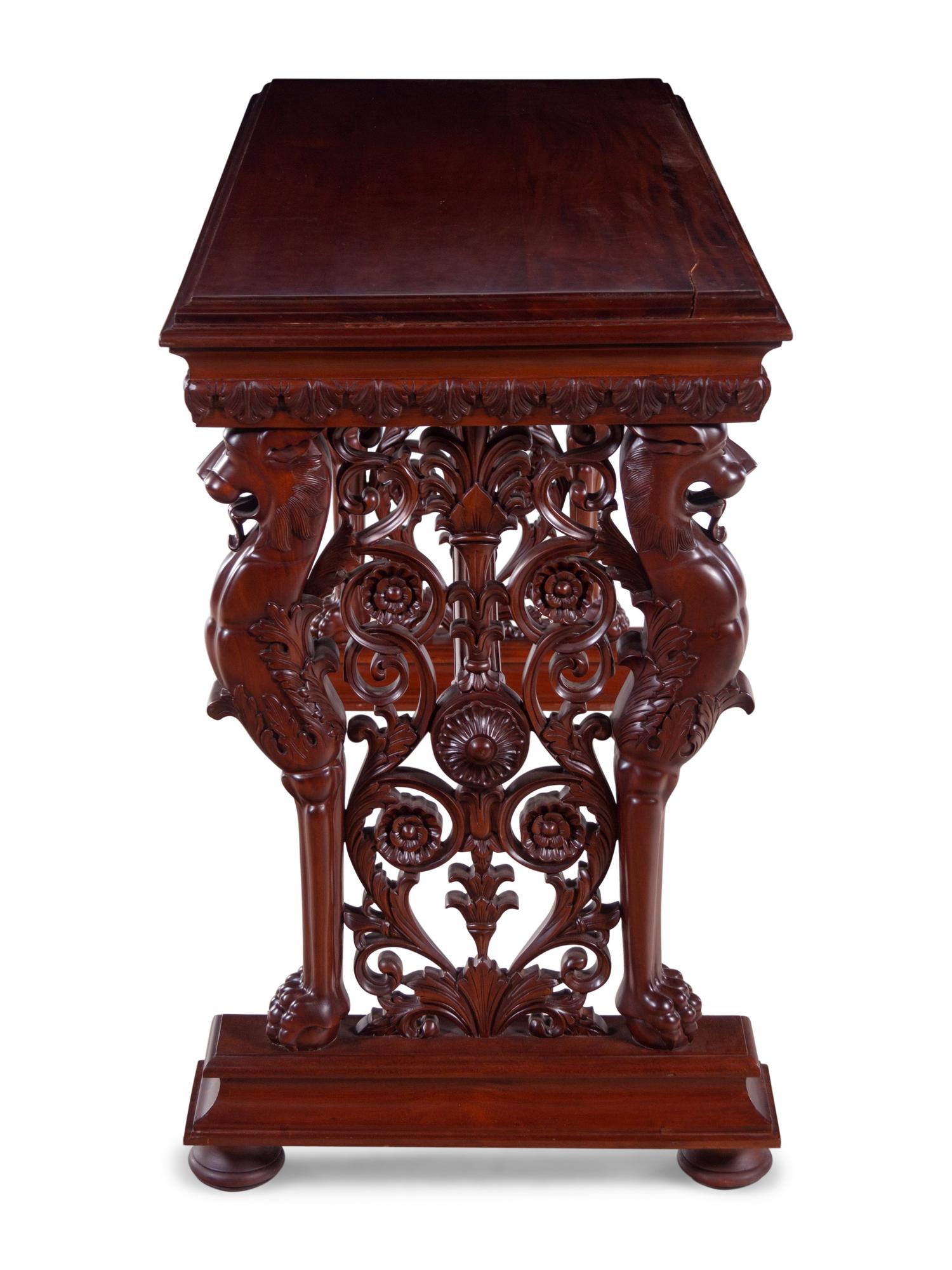 A Renaissance Revival Style Walnut Side Table