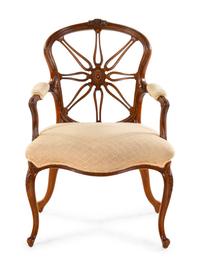 A George III Carved Mahogany Armchair