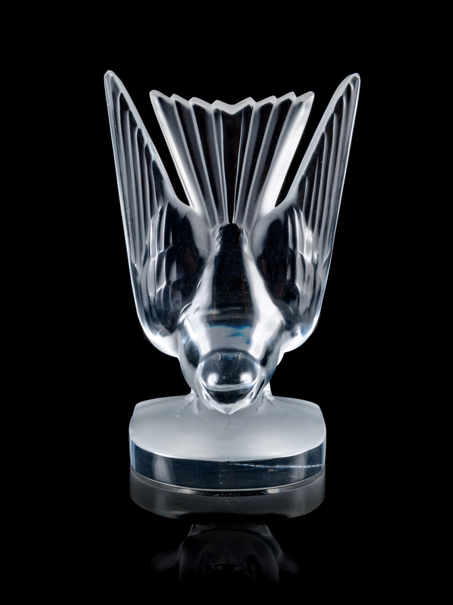 A Lalique Molded and Frosted Glass Bird