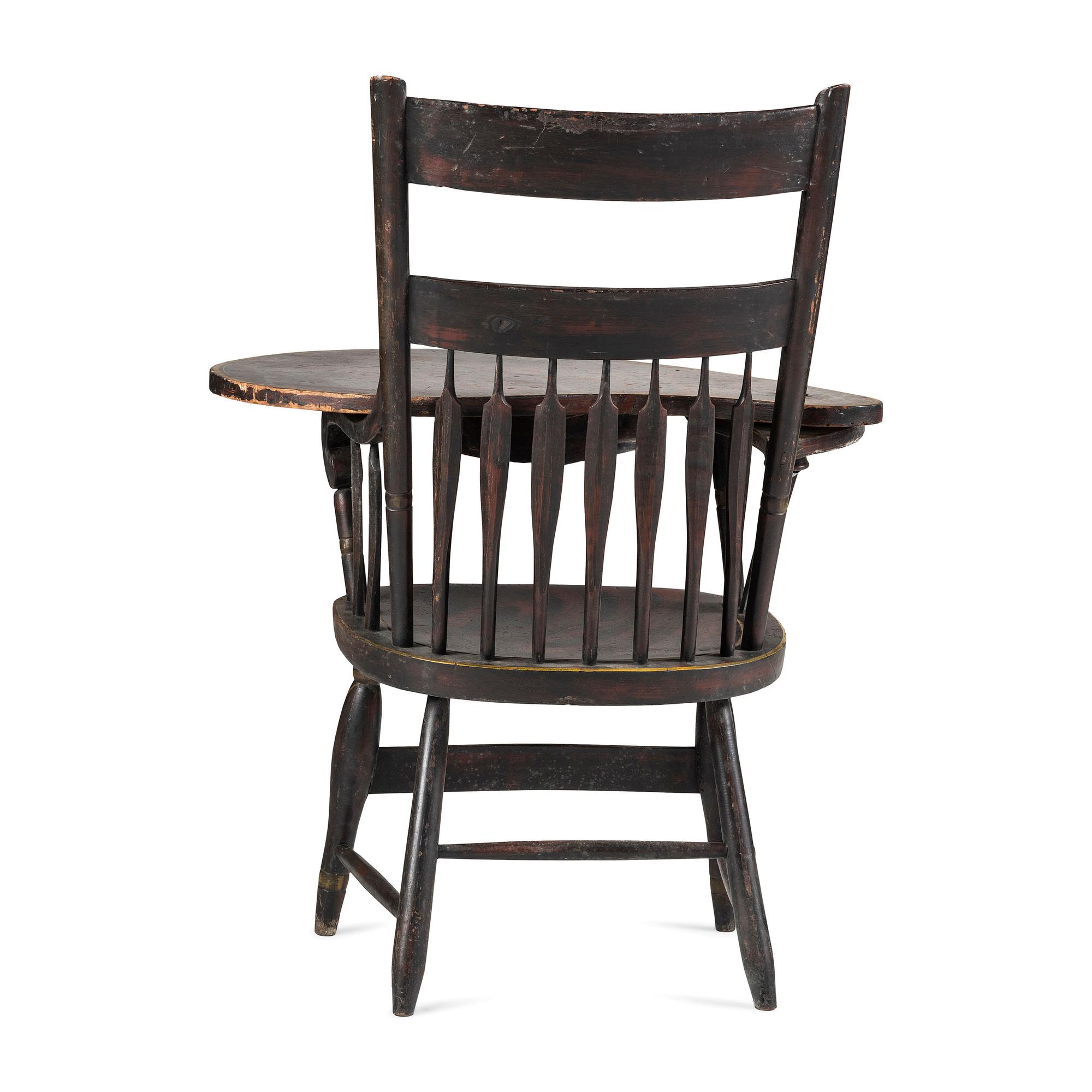 A Grain Painted Writing Arm Windsor Chair