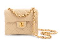 Chanel Beige Classic Quilted Leather Flap Bag, 1997-99