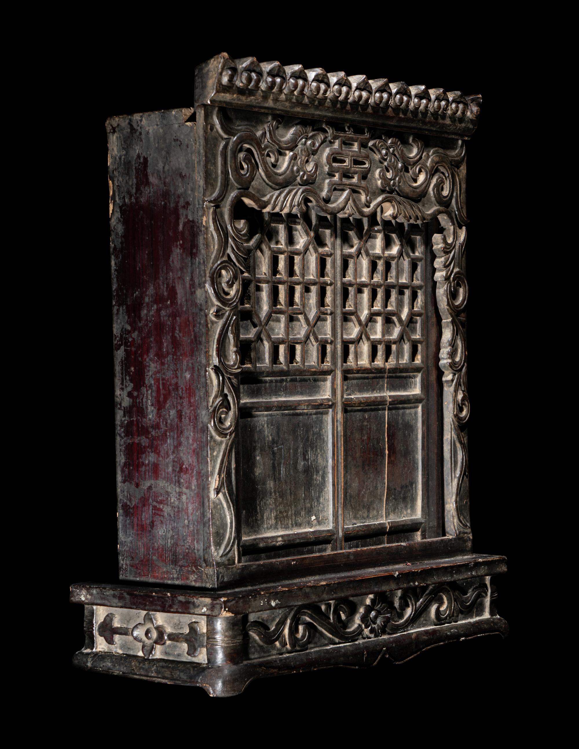 A Chinese Carved Wood Shrine