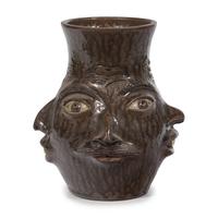 Charlie West, A Glazed Stoneware Work: Four-Sided Face Jug