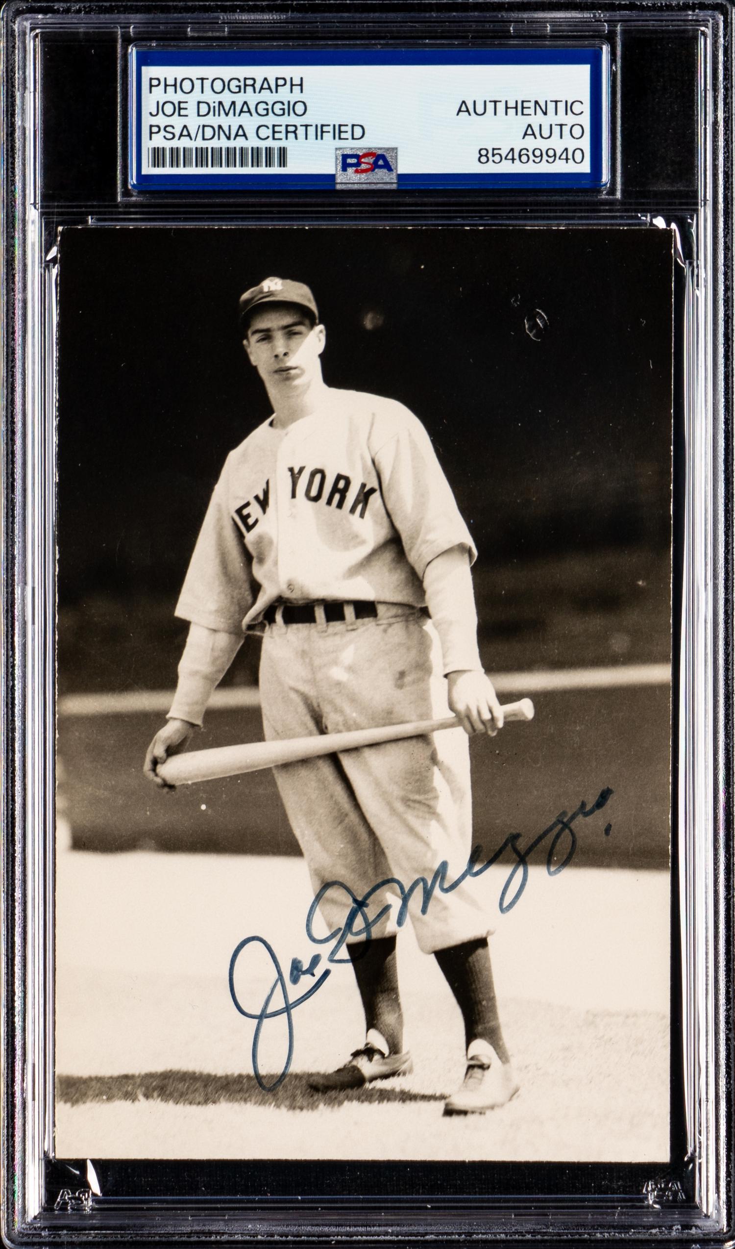 A Joe DiMaggio Signed Autograph Vintage Photograph (PSA ENCAPSULATED)