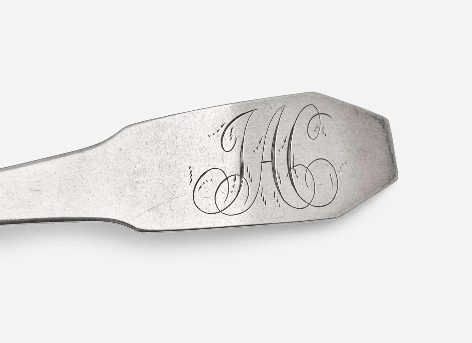 A rare set of twelve silver coffin-end tablespoons, William Garret Forbes (1751-1840), New York, NY, circa 1810