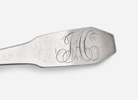 A rare set of twelve silver coffin-end tablespoons, William Garret Forbes (1751-1840), New York, NY, circa 1810