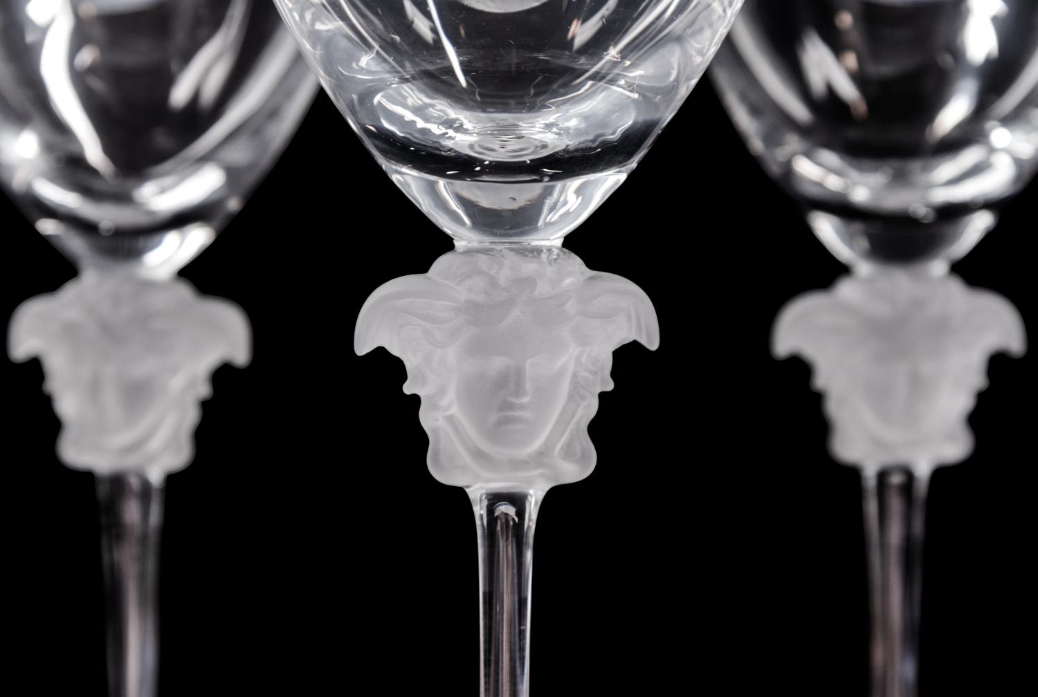 A Set of Eight Versace Wine Glasses