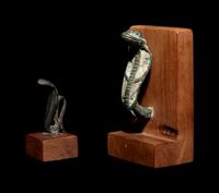 Two Egyptian Bronze Uraeus Finials