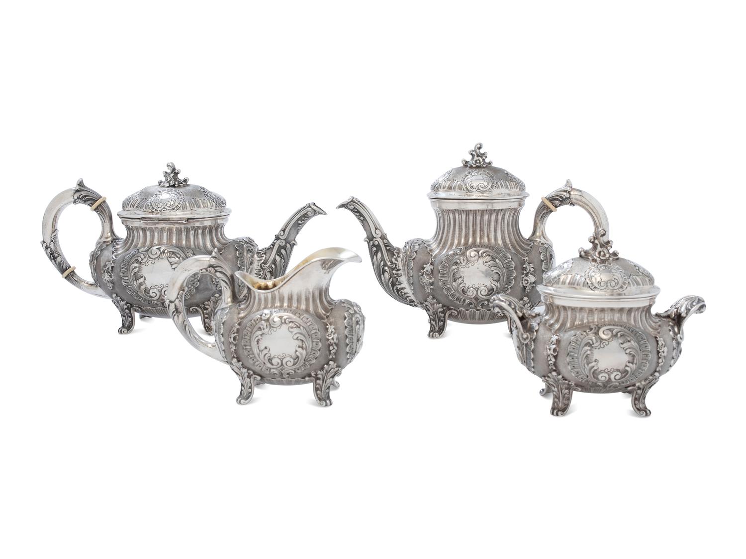 An Italian Silver Four-Piece Tea Service