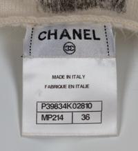 A Chanel Cream and Grey Cashmere Brushstroke Dress, Size 36.