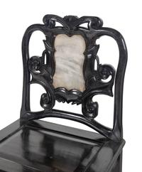 A Pair of Chinese Marble Inset Tielimu Side Chairs