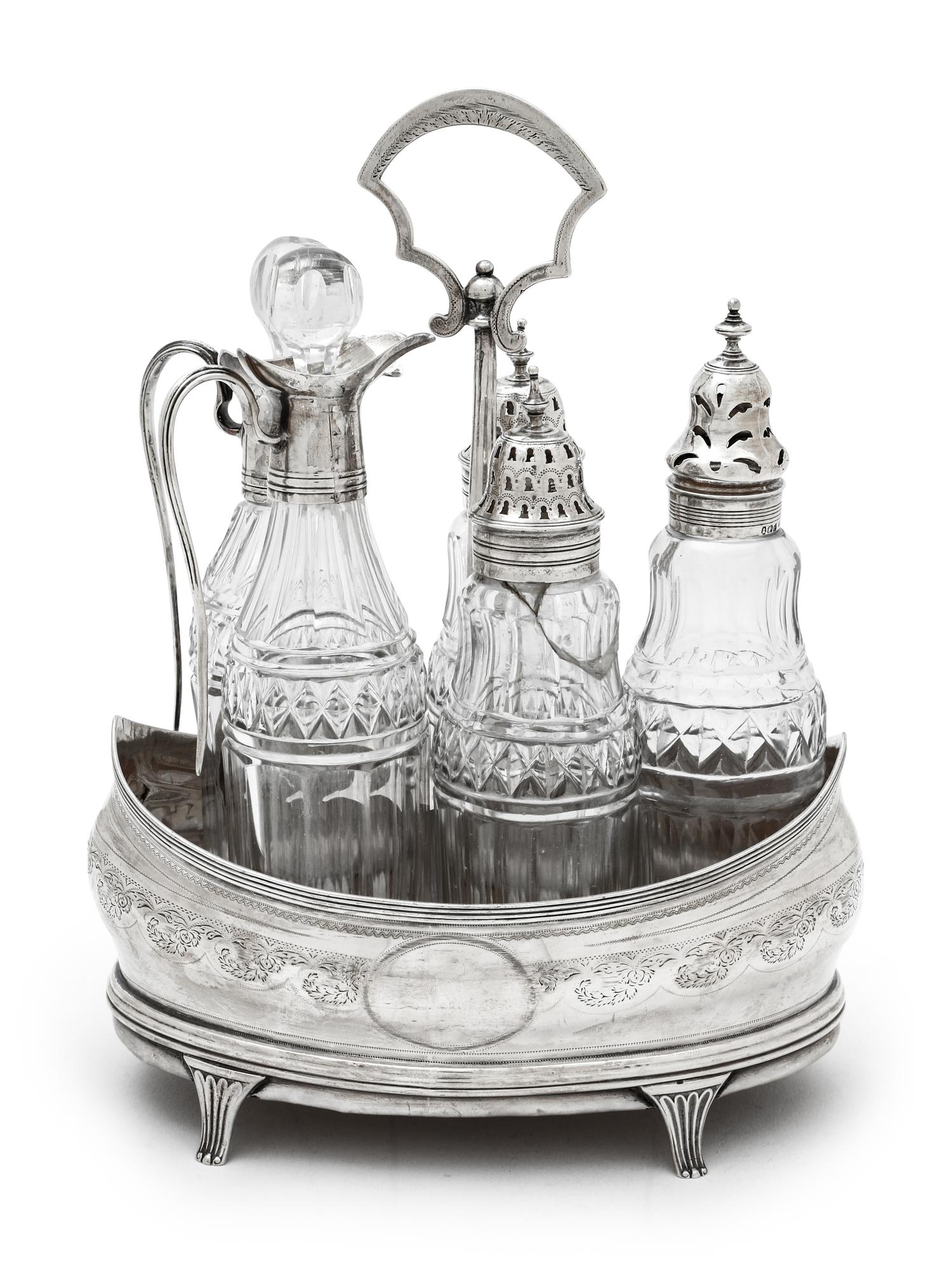 A George III Silver Cruet Set