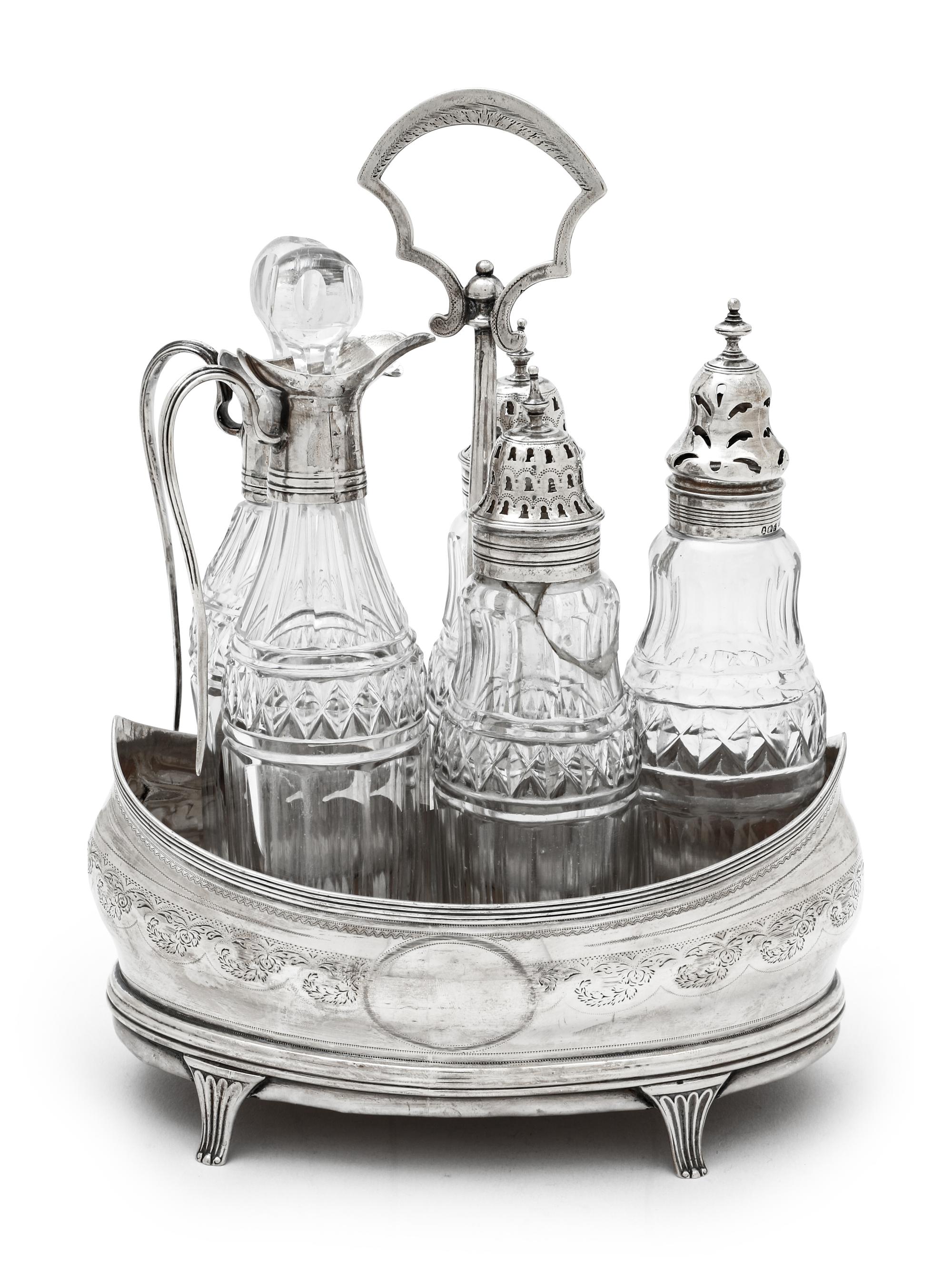 A George III Silver Cruet Set