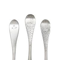A Group of Three Coin Silver Tea and Coffee Spoons