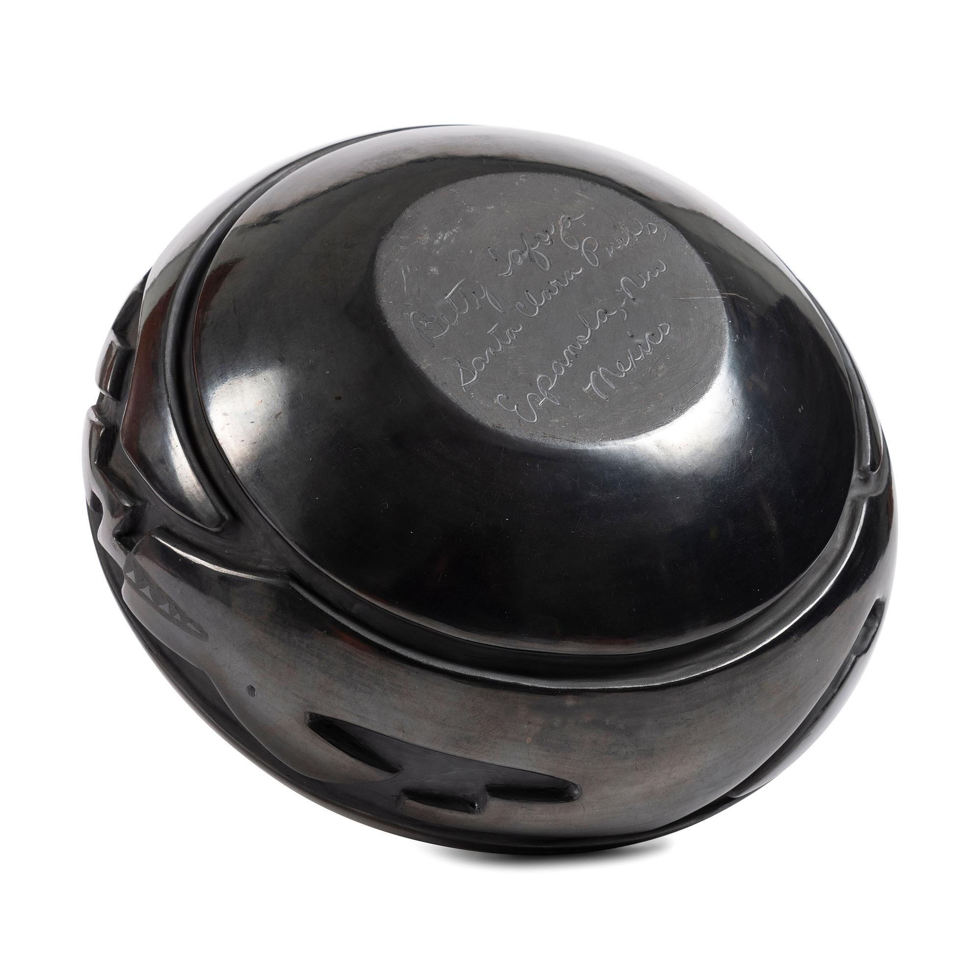 Carved Blackware Pottery Bowl, with Avanyu