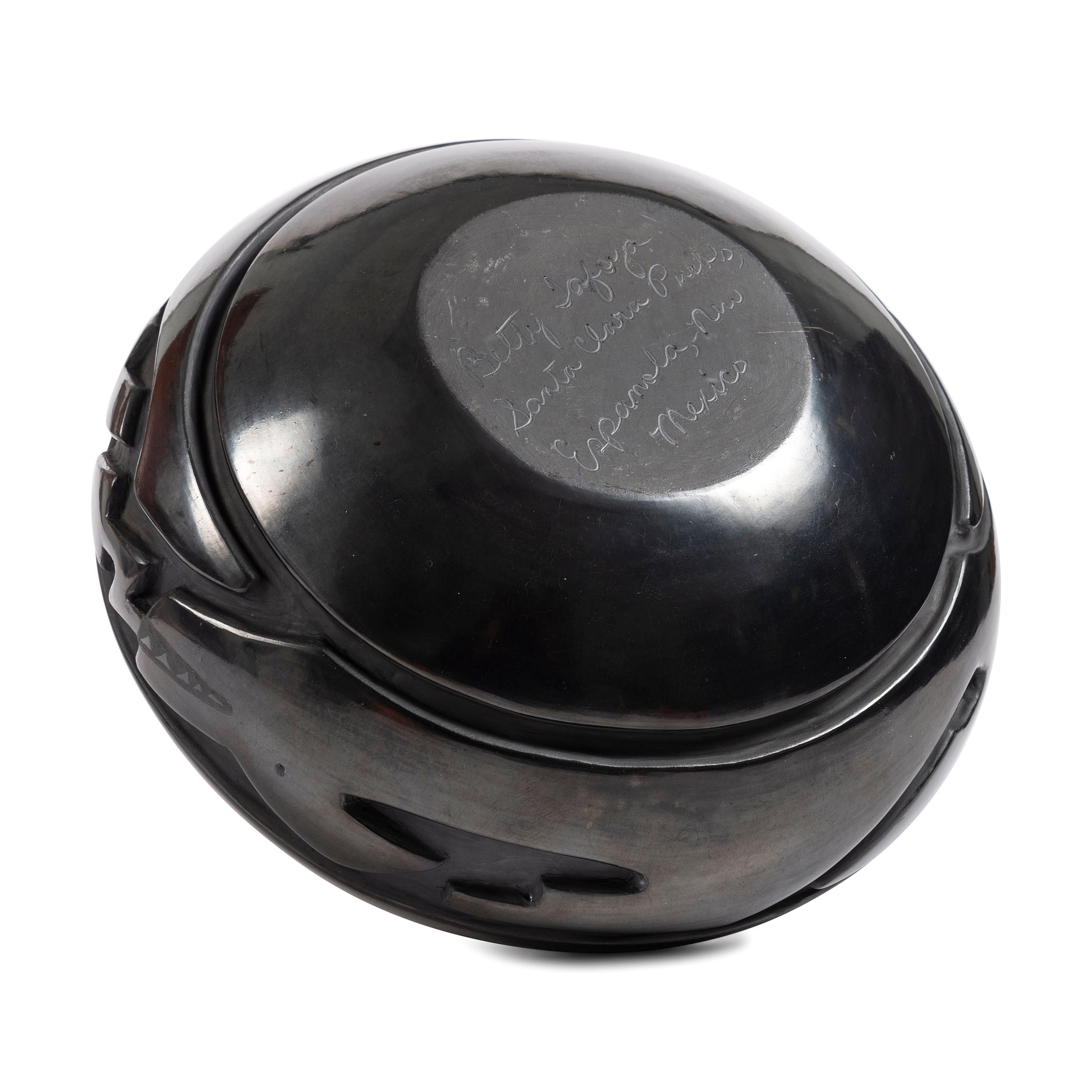 Carved Blackware Pottery Bowl, with Avanyu