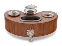 A French Silver Mounted Ink and Candle Stand