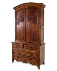 A French Provincial Walnut Linen Press