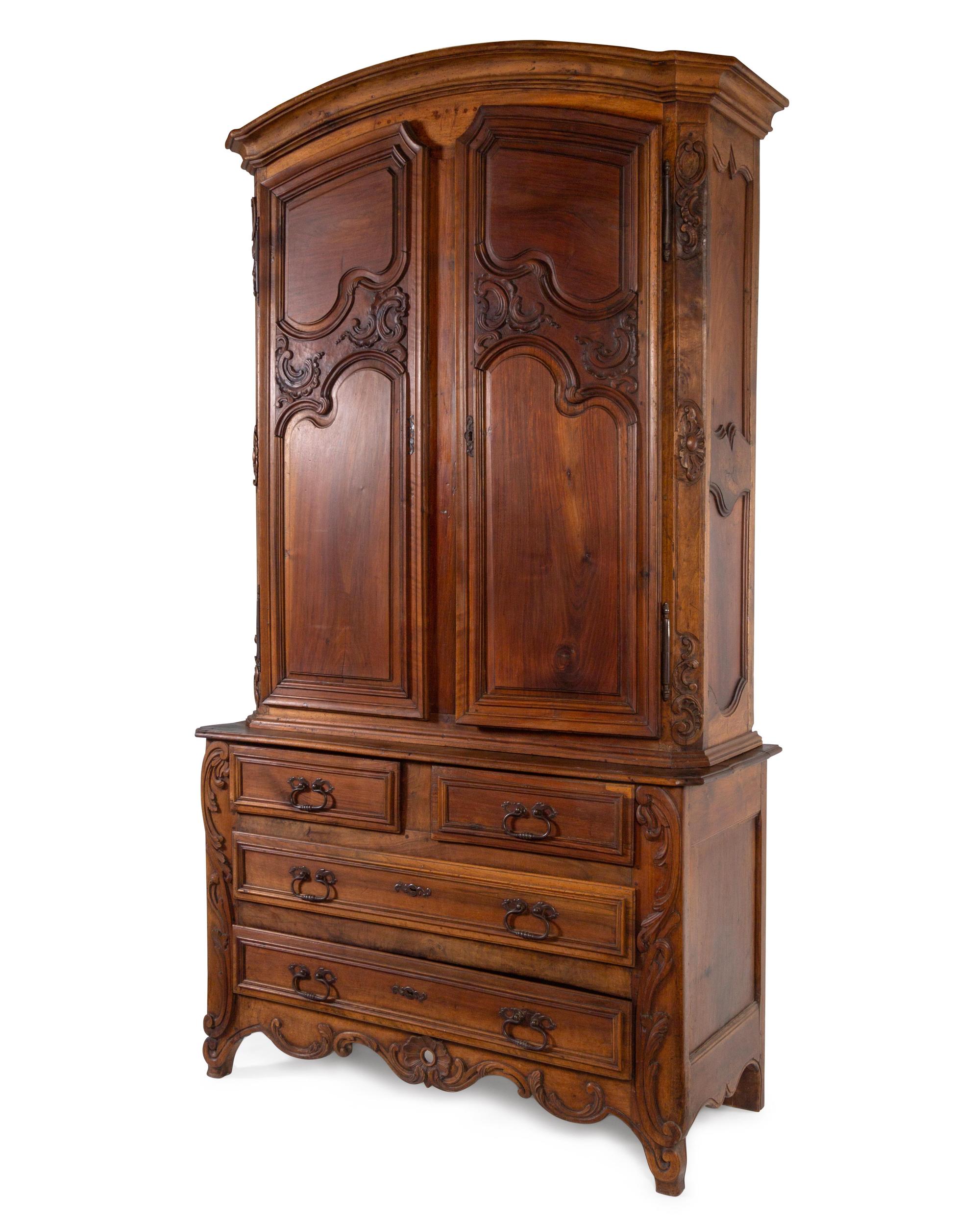 A French Provincial Walnut Linen Press