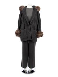 Isaac Mizrahi Fur Trimmed Parka Ensemble, 1990-2000s
