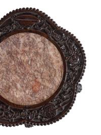 Two Chinese Export Marble Inset Hardwood Tables