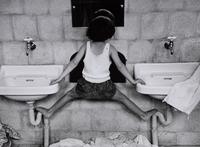 Ruth Orkin (1921-1985) Tirza on Sinks, Tel Aviv, Israel, 1951