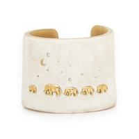 SHOMPOLE COLLECTION, RESIN, DIAMOND, AND YELLOW GOLD ELEPHANT CUFF BRACELET
