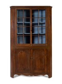 An American Oak Corner Cupboard